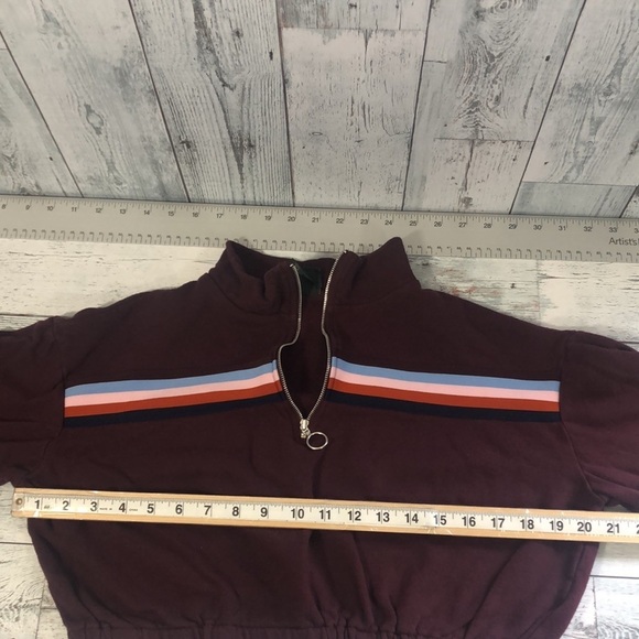 Wild Fable Crop Pullover 1/2 Zipper Sweatshirt Medium - Picture 6 of 10
